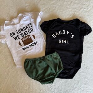 Daddy’s Girl NFL Football Buddy 3 piece set 12-18mo Baby Girl